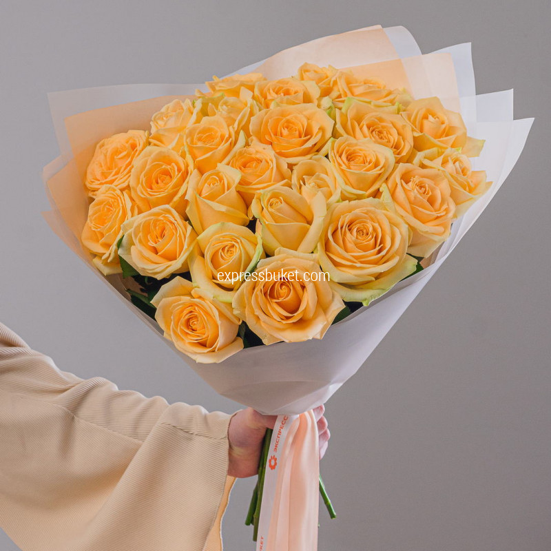 Букет роз Пич Аваланж 25 шт